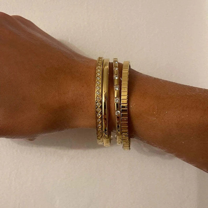 Punk Gold Bangles Stainless Steel Bracelets Bohemian Trendy Unisex