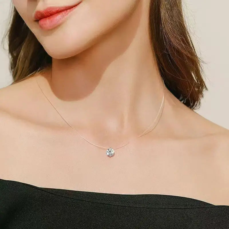 18K Gold Zircon Four Leaf Clover Necklace Stainless Steel Luxury