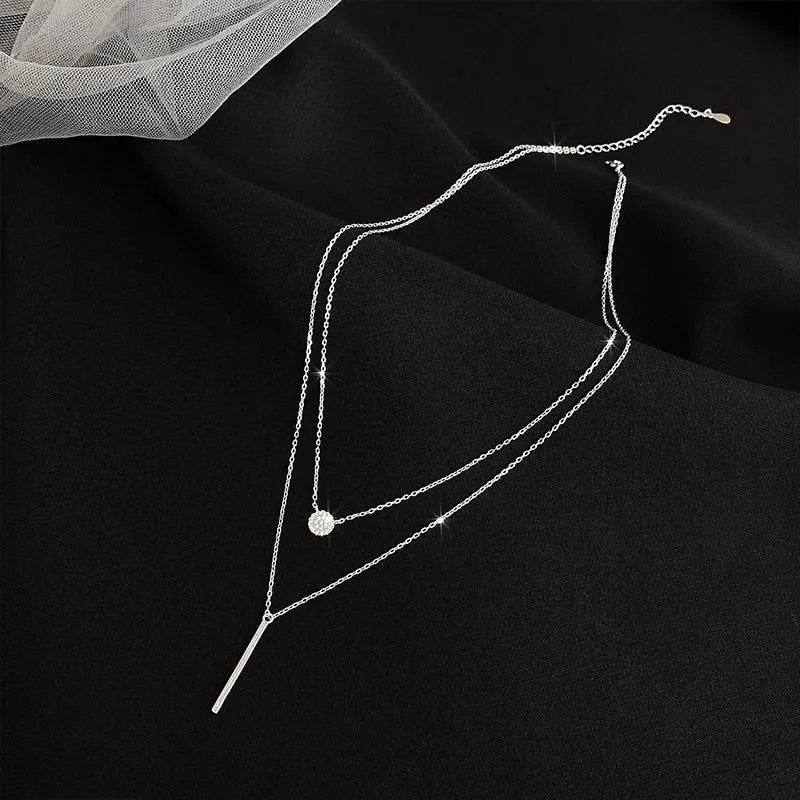 Elegant Double Layer Necklace Clavicle Chain Women Jewelry
