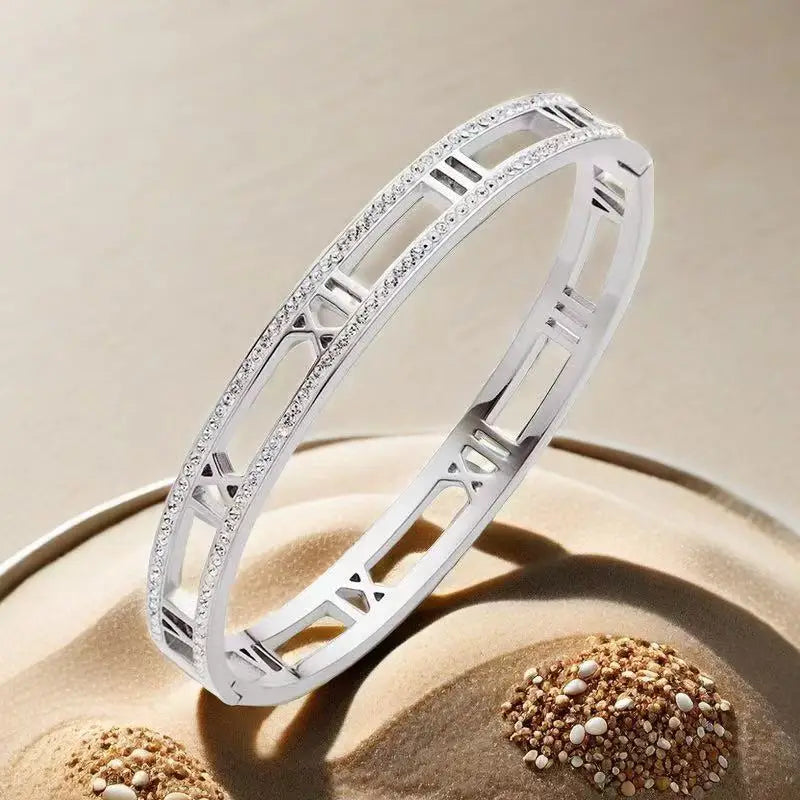 Roman Numerals Bracelet Stainless Steel Luxury Fashion Women Jewelry