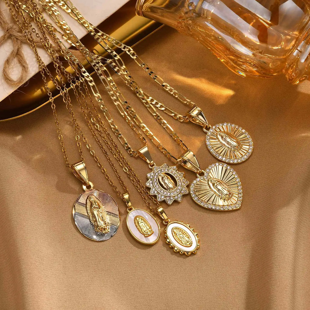 Prayer Necklace Virgin Mary Pendant Women Faith Jewelry