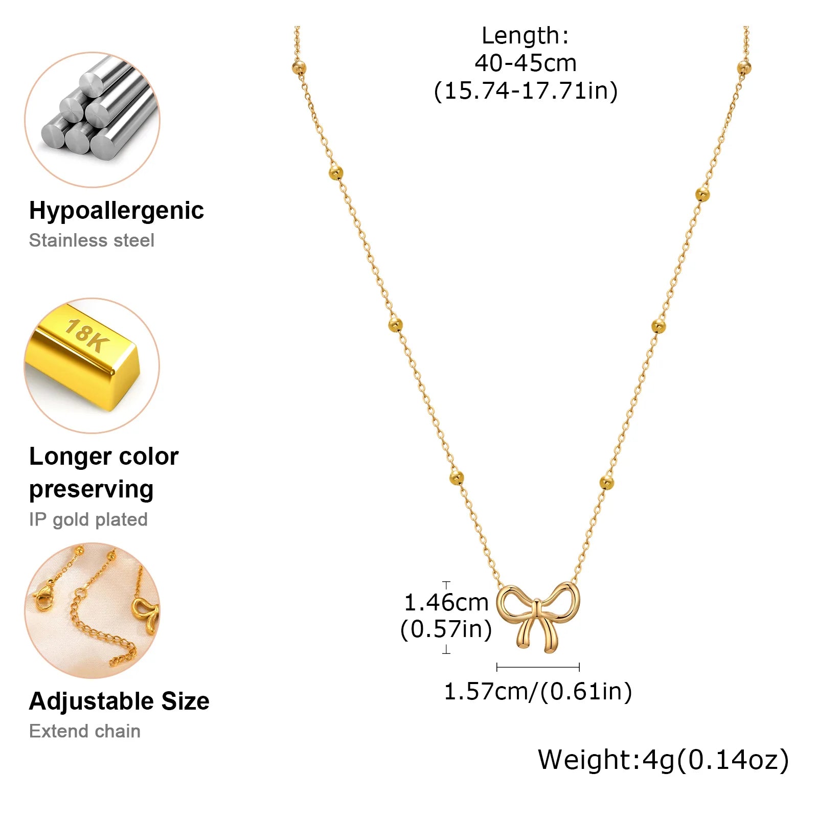 Elegant Bowknot Necklace Choker Thin Chain Women Jewelry