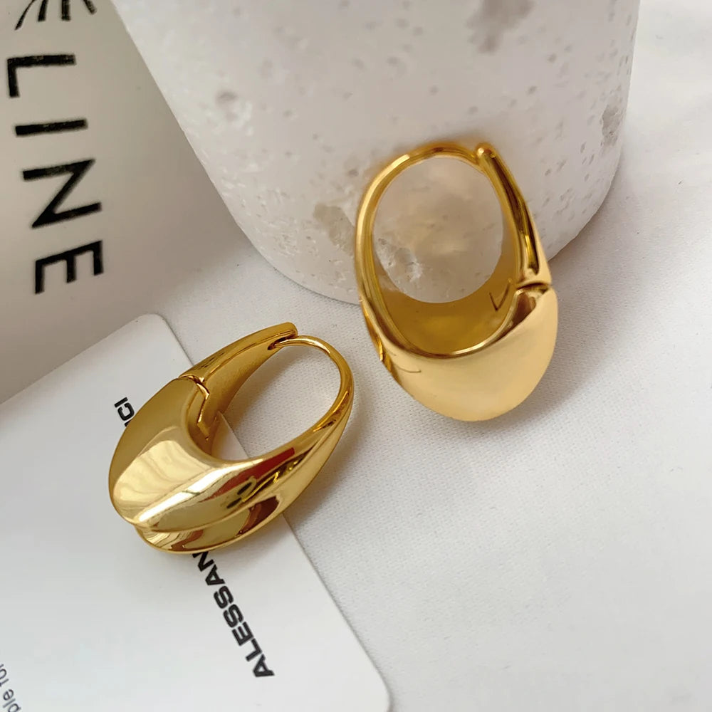 3 Pairs Zircon Hoop Earrings Gold Stainless Steel Trendy Women