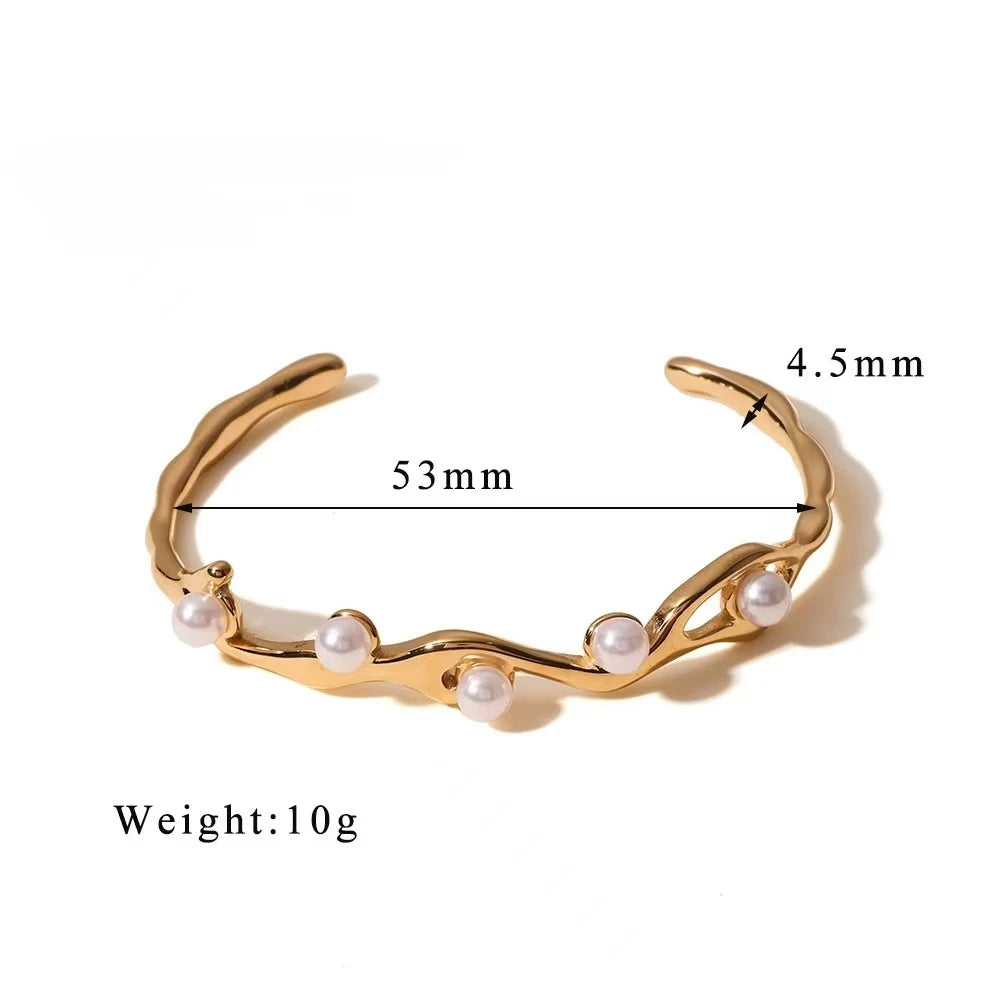 Punk Gold Bangles Stainless Steel Bracelets Bohemian Trendy Unisex