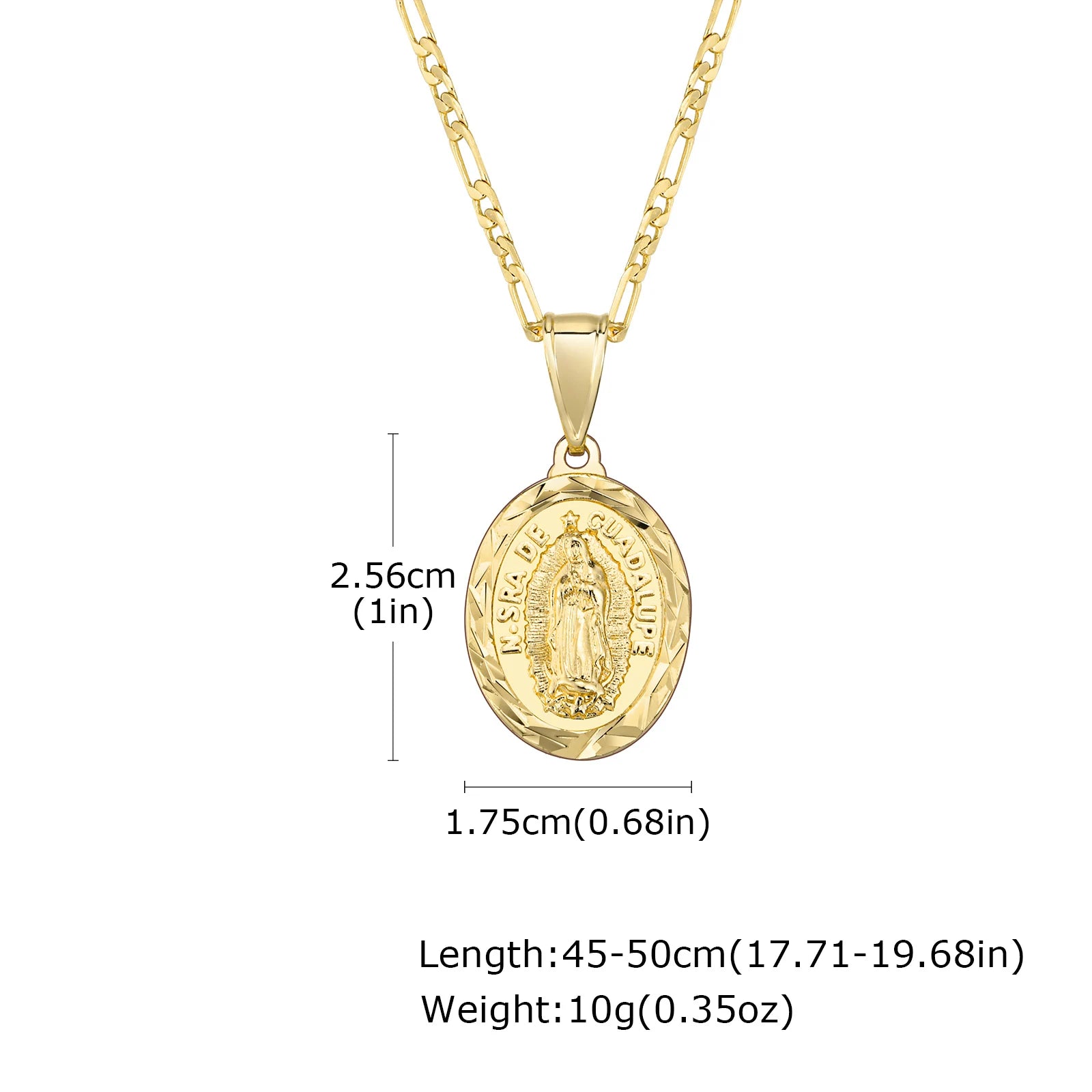 Guadalupe Charm Necklace Cubic Zirconia Women Faith Jewelry