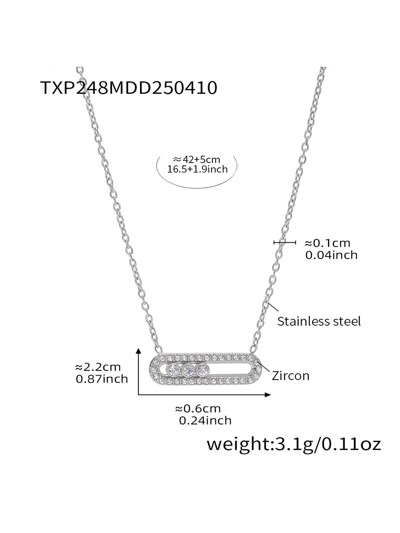 Elegant Gold Jewelry Set Necklace Ring Zircon Women