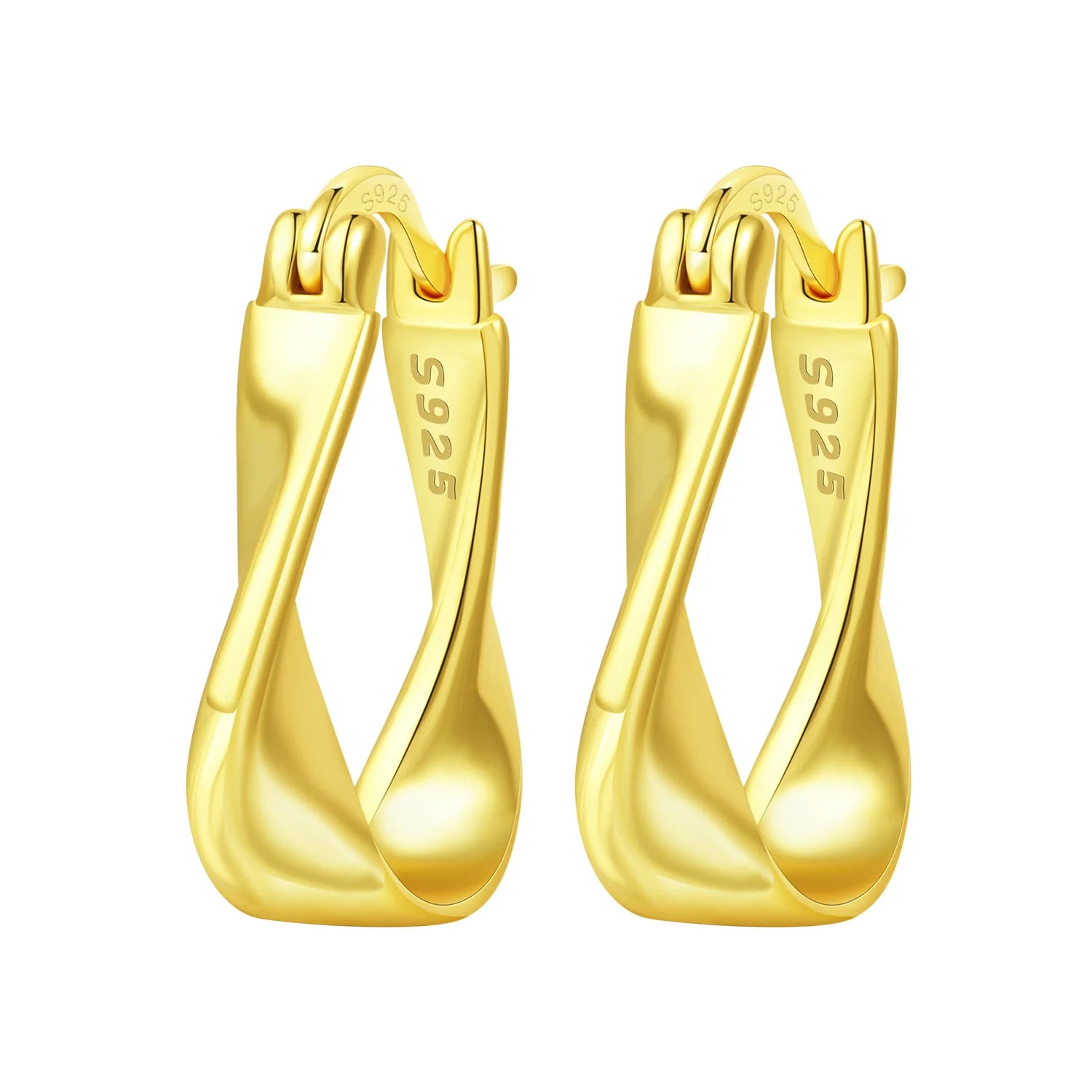 Elegant Gold Hoop Earrings 925 Silver Temperament Women