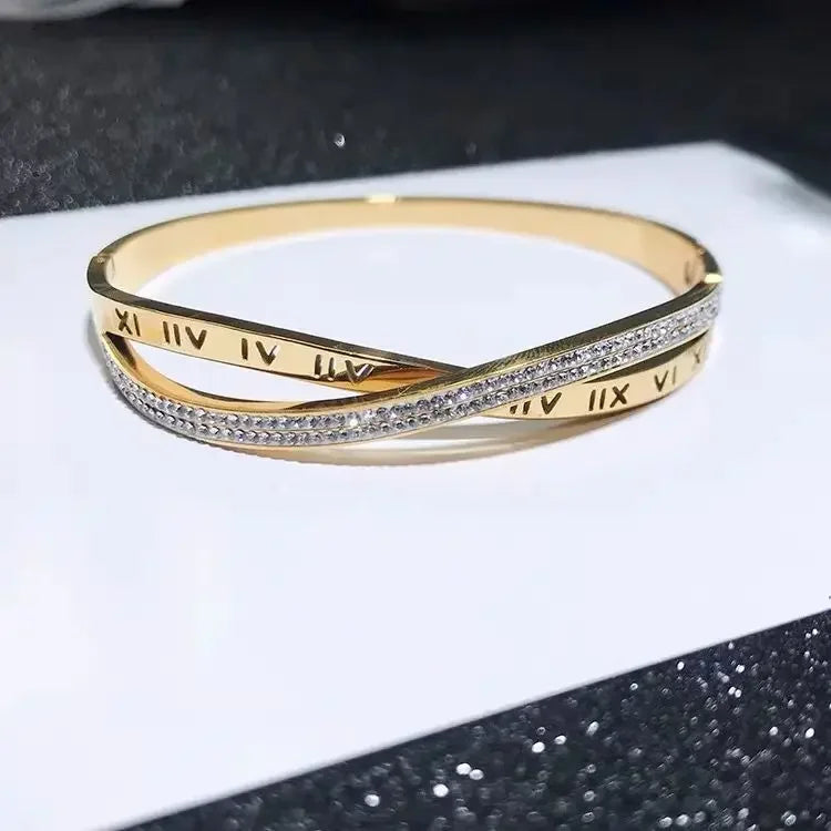 Roman Numerals Bracelet Stainless Steel Luxury Fashion Women Jewelry