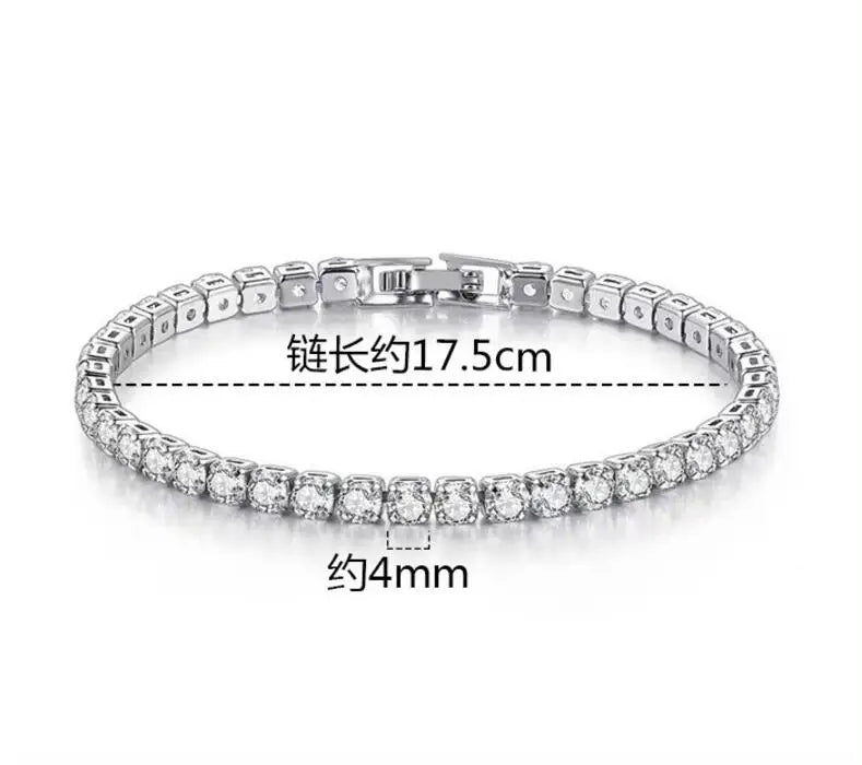Elegant Moissanite Bracelet 18K Gold 925 Silver Women Jewelry