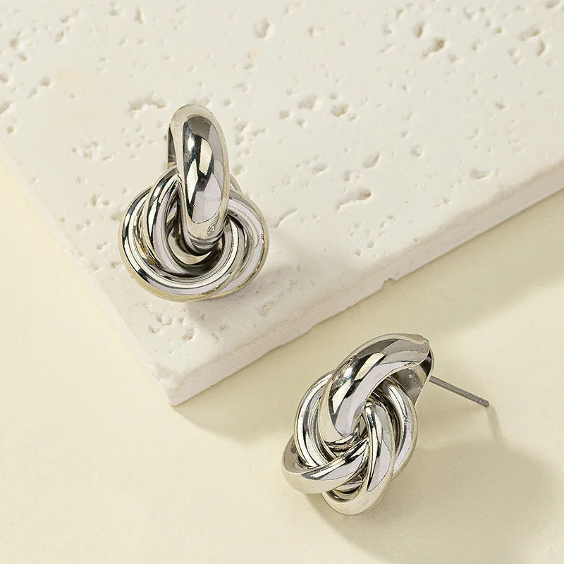 Bold Chunky Hoop Earrings Stainless Steel Trendy Circle Design