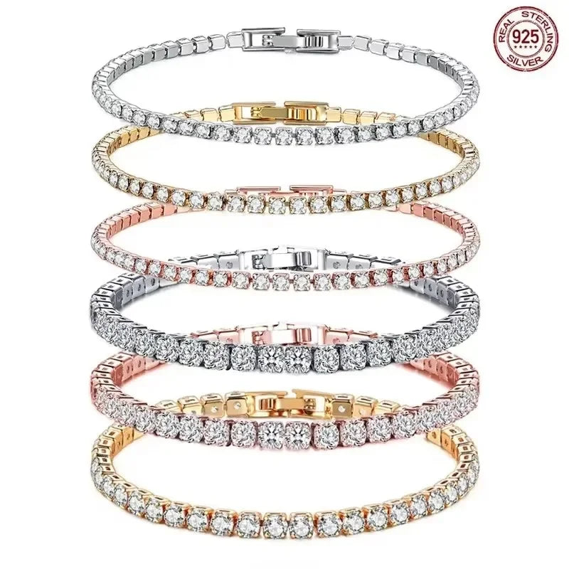 Elegant 925 Silver Tennis Bracelet Original Hip Hop Design