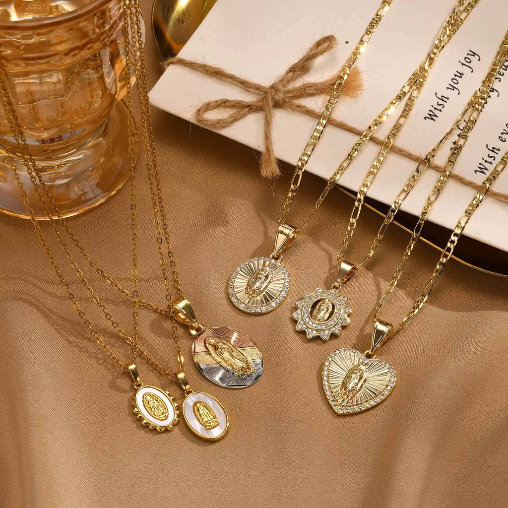Prayer Necklace Virgin Mary Pendant Women Faith Jewelry