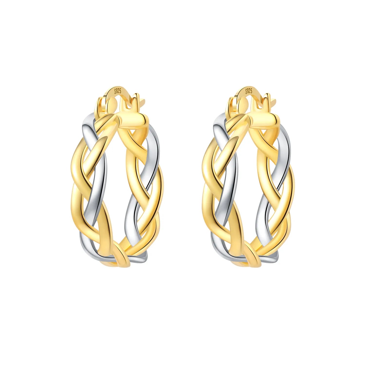 Elegant Gold Hoop Earrings 925 Silver Temperament Women