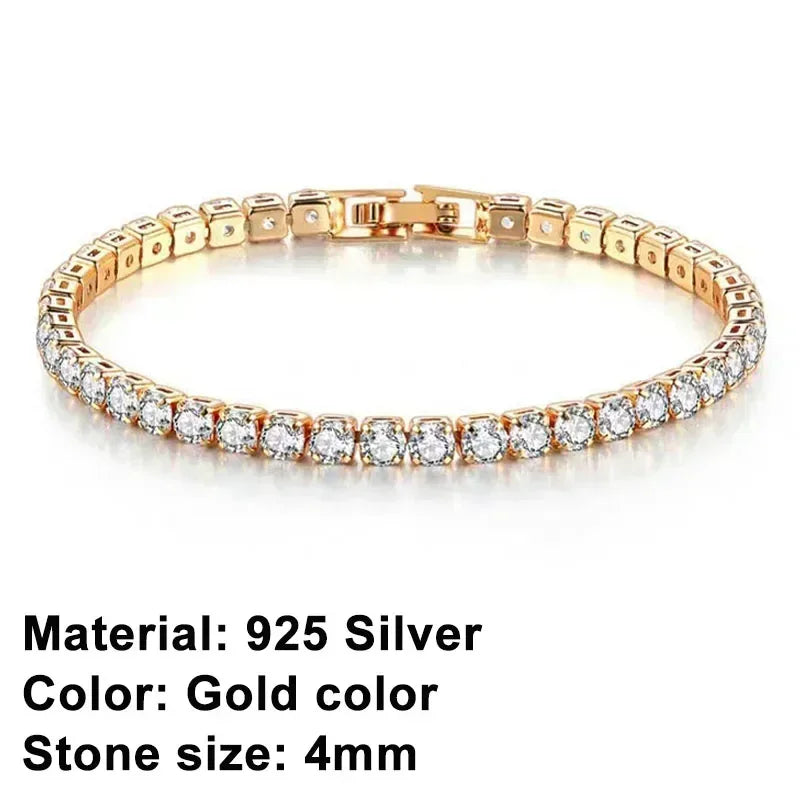 Elegant 925 Silver Tennis Bracelet Original Hip Hop Design