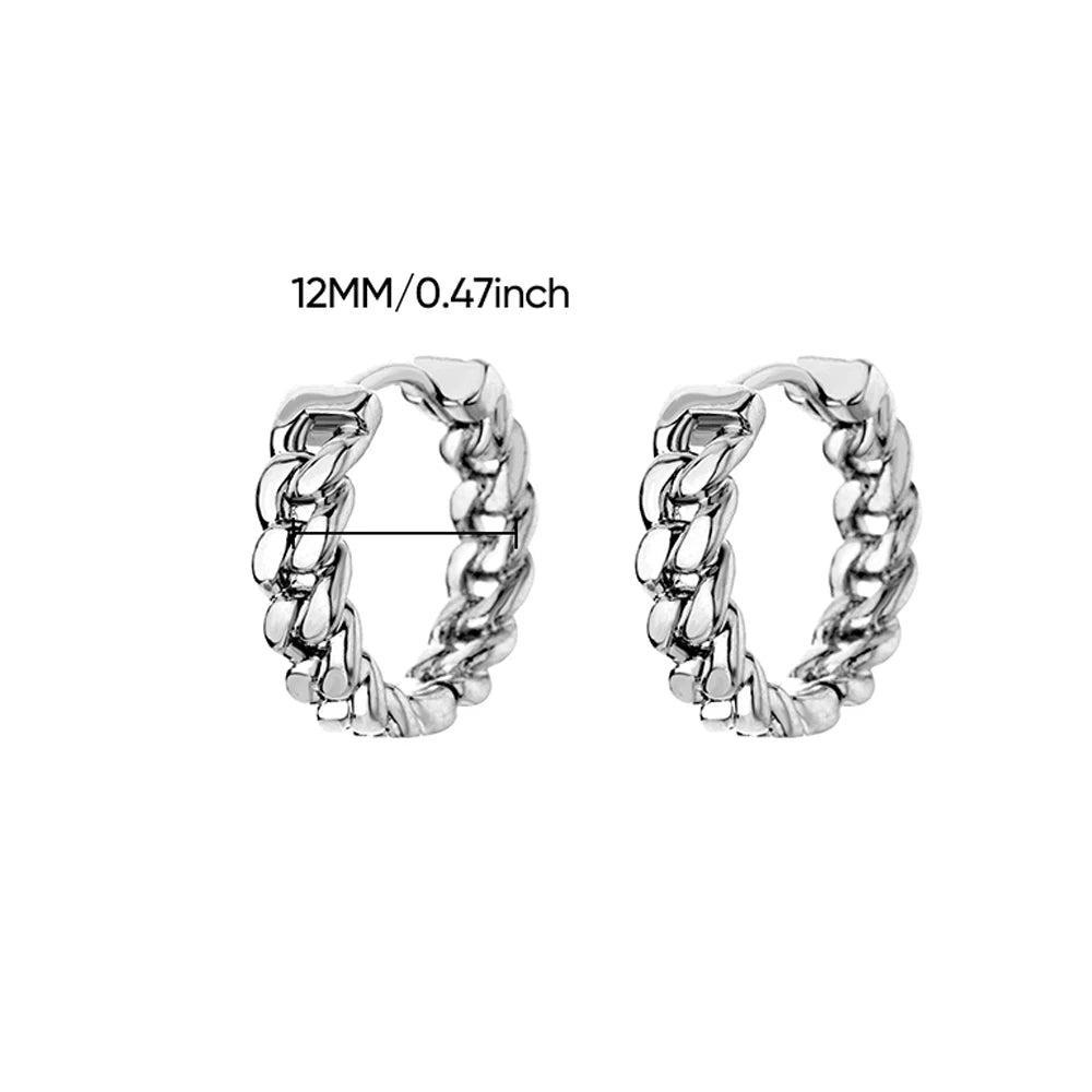 Chunky Gold Hoop Earrings Stainless Steel Minimalist Women Trend