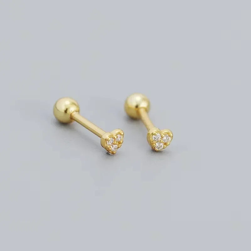 Minimalist Heart Stud Earrings Hypoallergenic Women