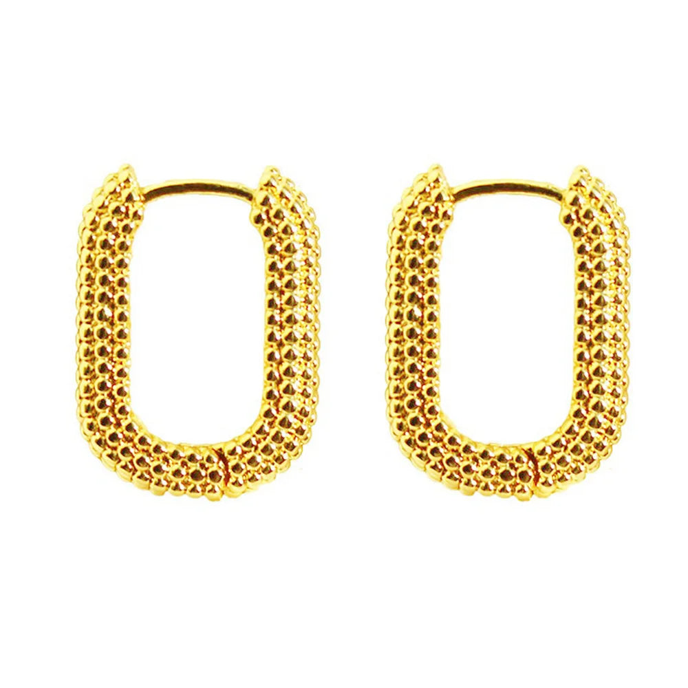 Geometric Square Earrings Gold Drop Women Party Jewelry