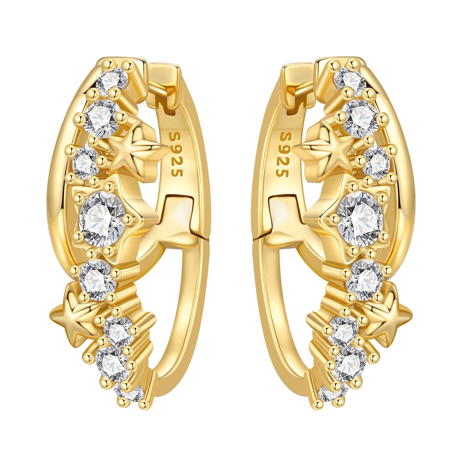 Elegant Square Hoop Earrings 18K Gold S925 Women Jewelry