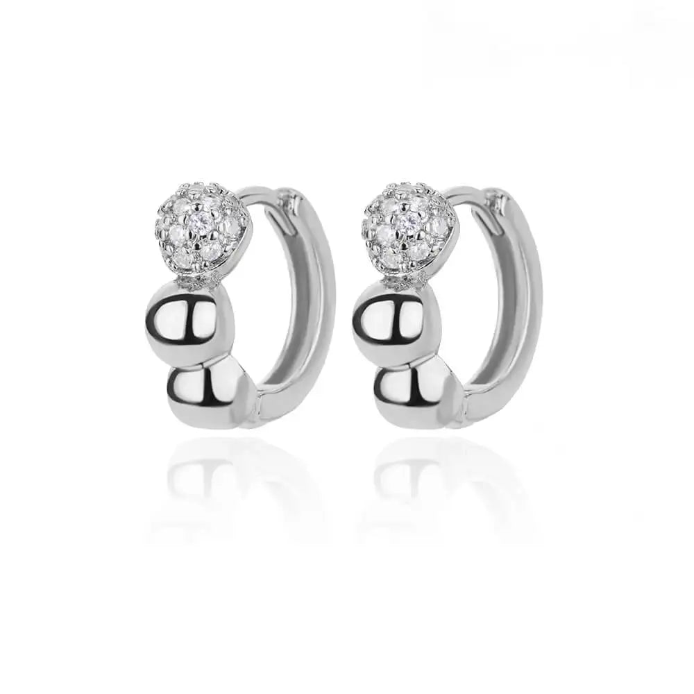 Elegant Small Gold Tone Earrings Square and Round Stainless Steel