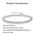 Elegant Silver Tennis Bracelet Sparkling Zircon Wedding Jewelry