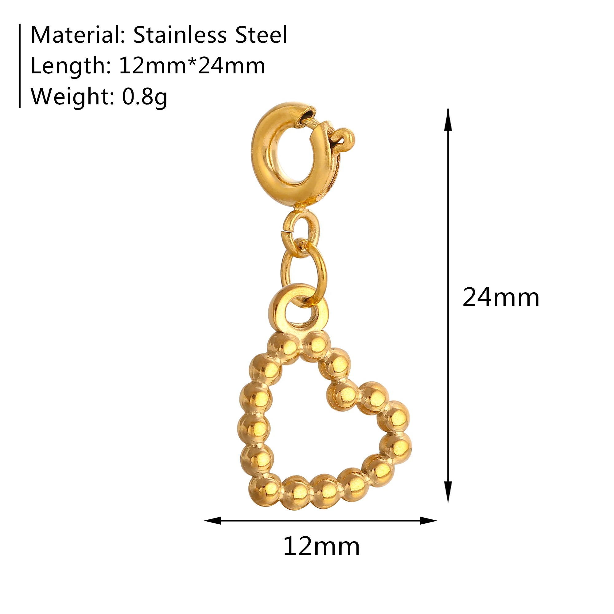 18K Gold Plated Charm Pendants Set Fish Bear Sun Butterfly DIY Jewelry