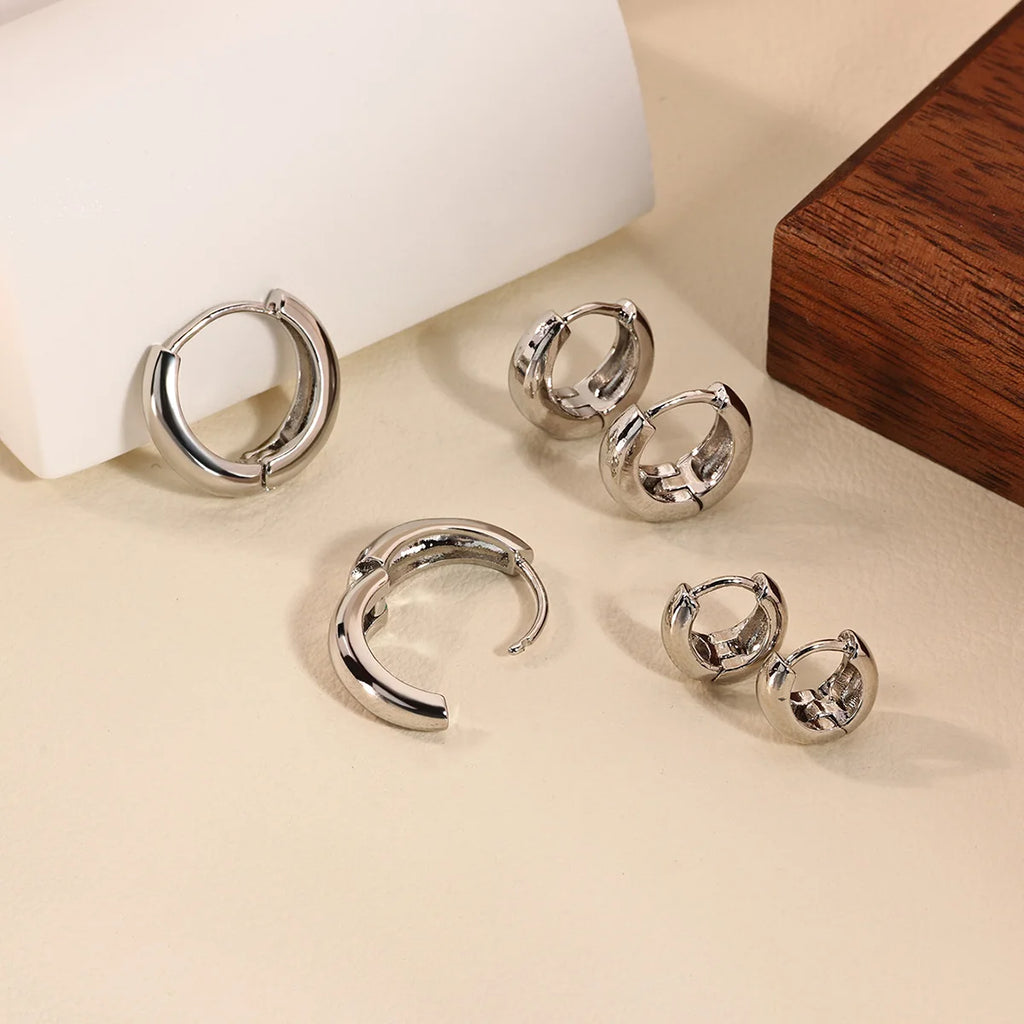 Chunky Gold Hoop Earrings Stainless Steel Minimalist Women Trend