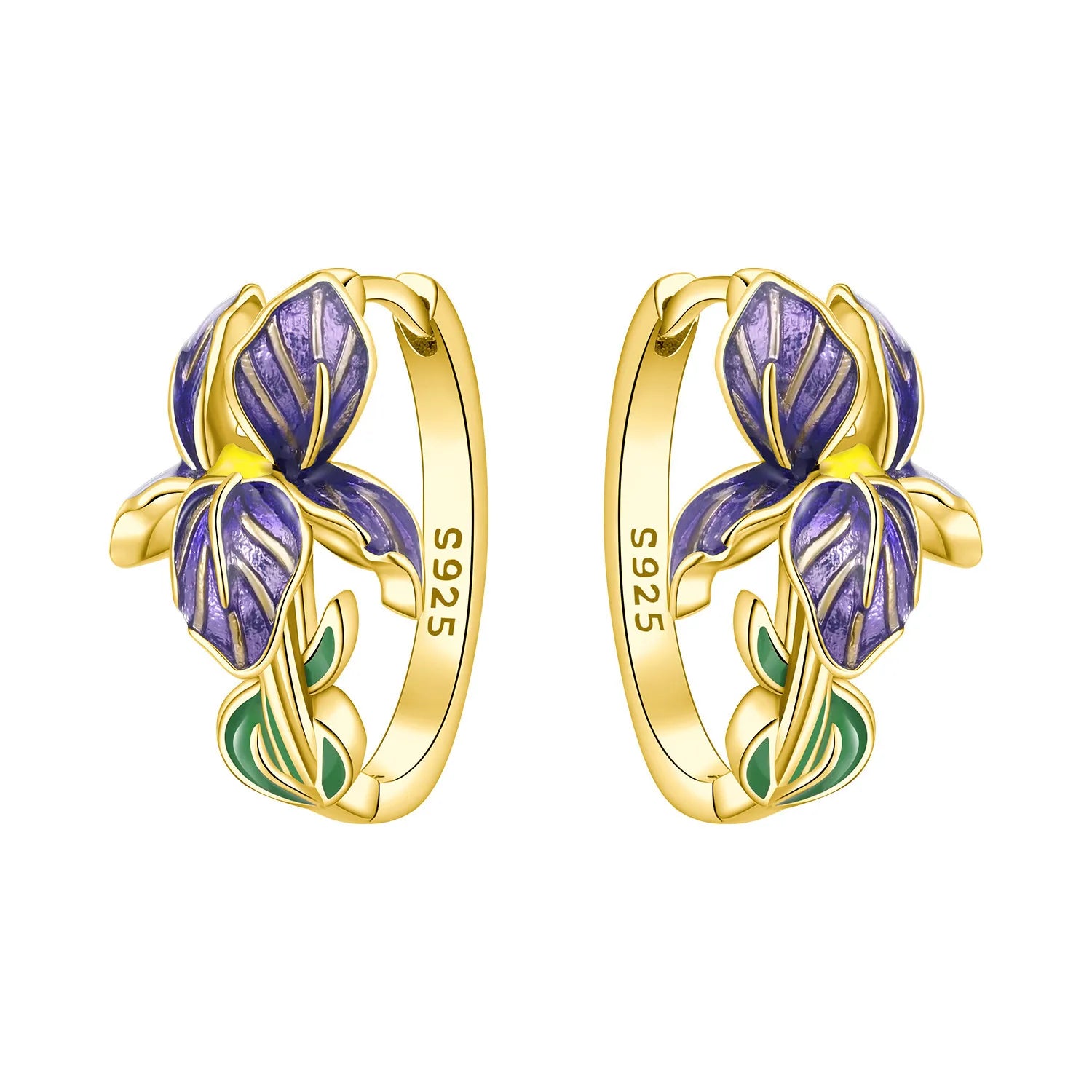 Elegant Gold Hoop Earrings 925 Silver Temperament Women