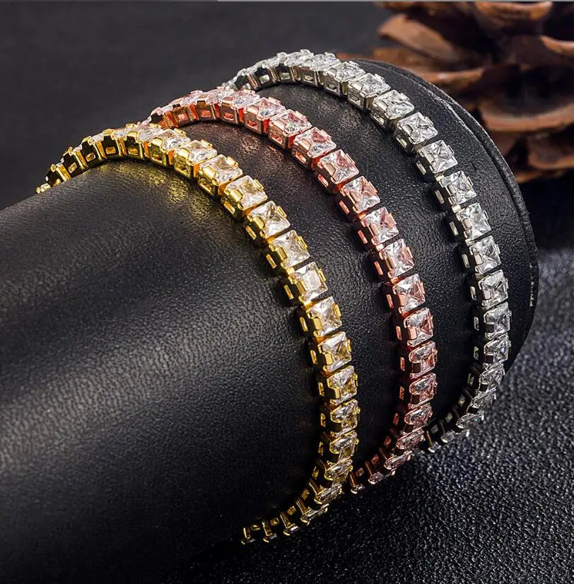 Elegant Moissanite Bracelet 18K Gold 925 Silver Women Jewelry