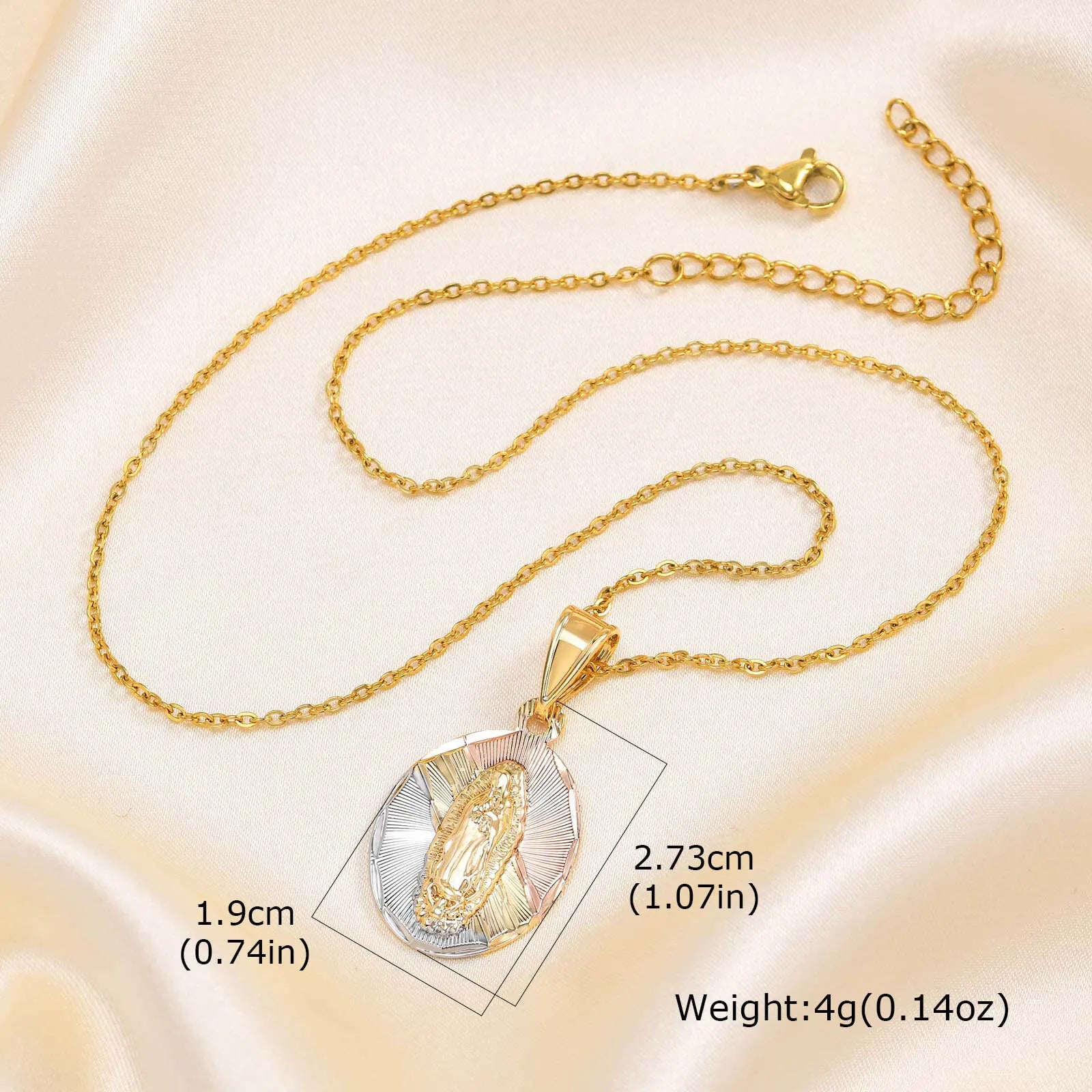 Prayer Necklace Virgin Mary Pendant Women Faith Jewelry