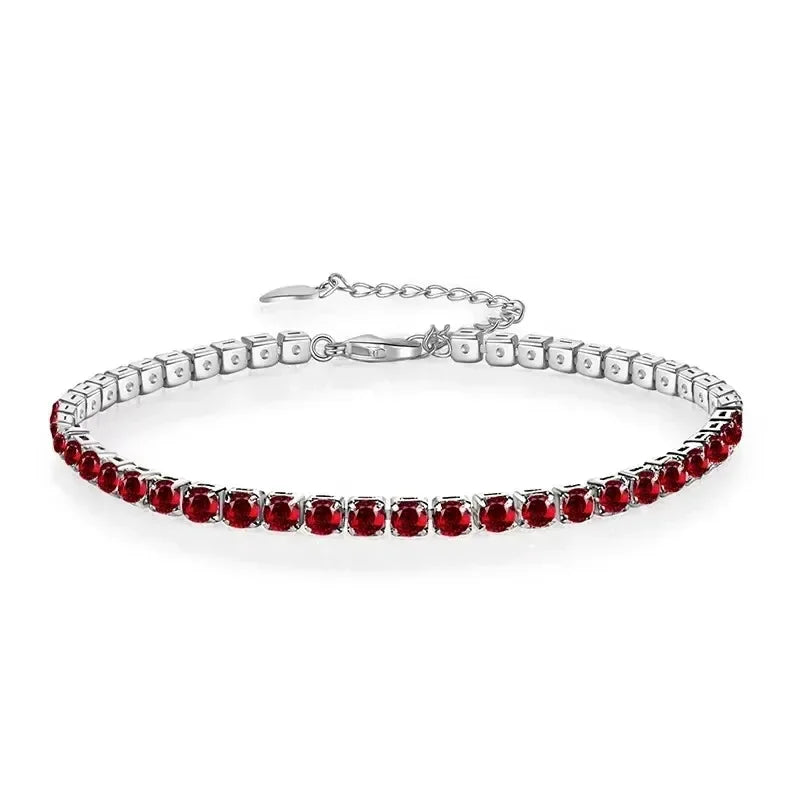 Elegant Silver Tennis Bracelet Sparkling Zircon Wedding Jewelry