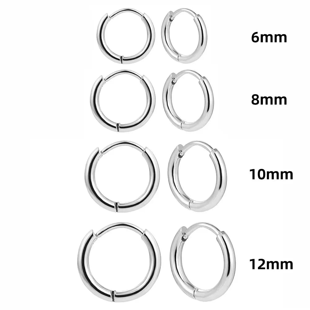 3 Pairs Twist Hoop Earrings Stainless Steel Waterproof Huggie Women