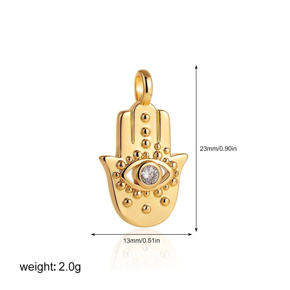 Gold Moon Star Sun Evil Eye Charms Stainless Steel DIY Jewelry