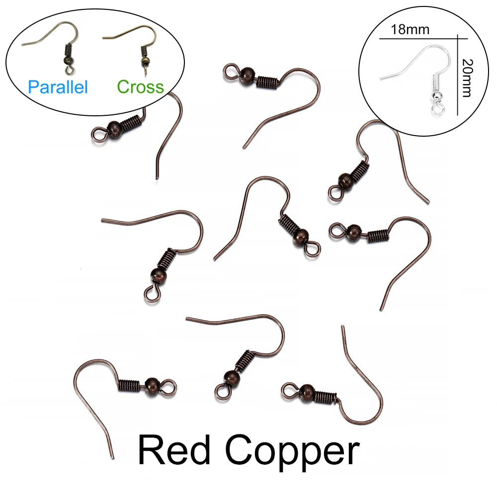 100pcs Iron Bead Charms Earring Hooks Set DIY Jewelry Making Supplies
