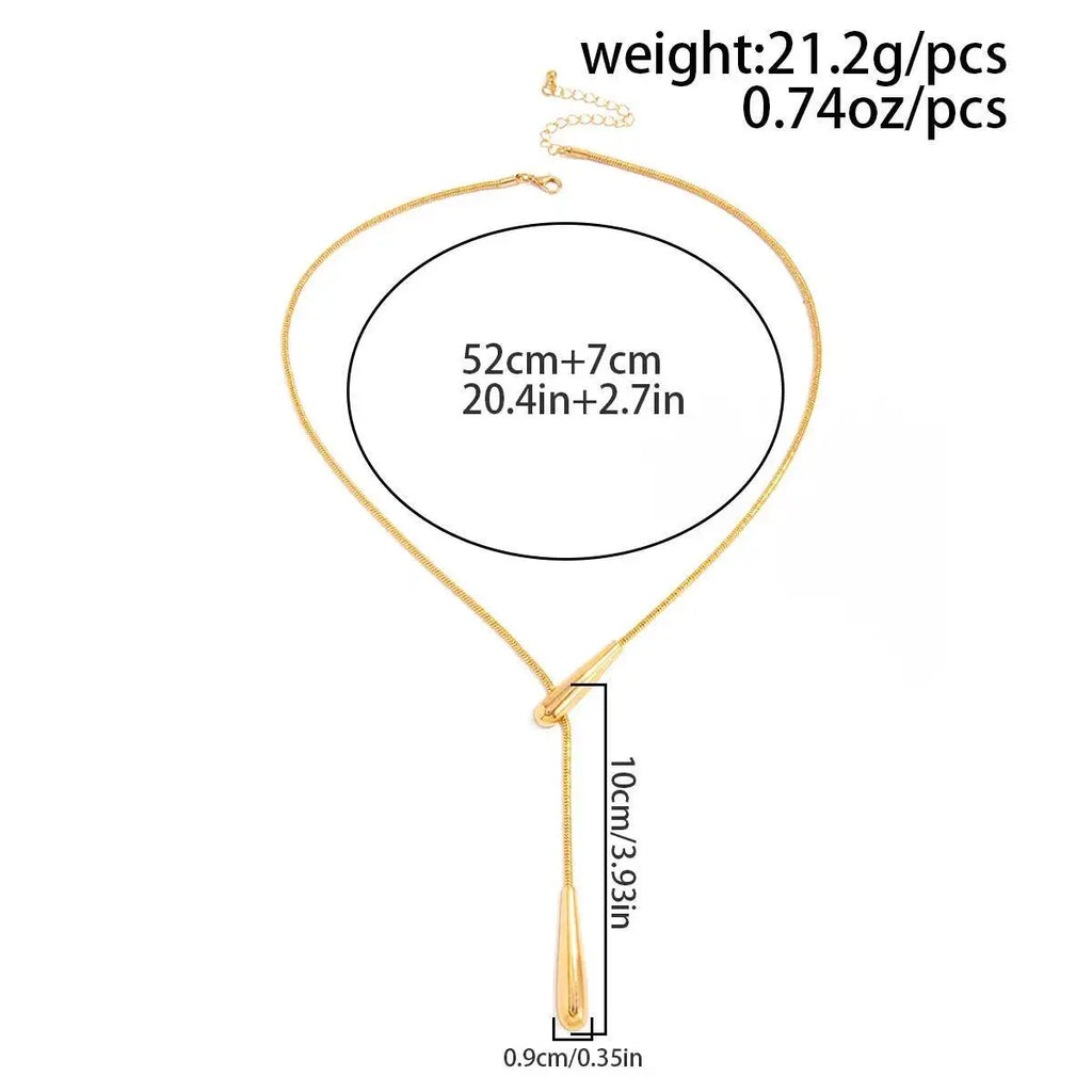 Ingemark Water Drop Necklace Long Snake Chain Minimalist Women
