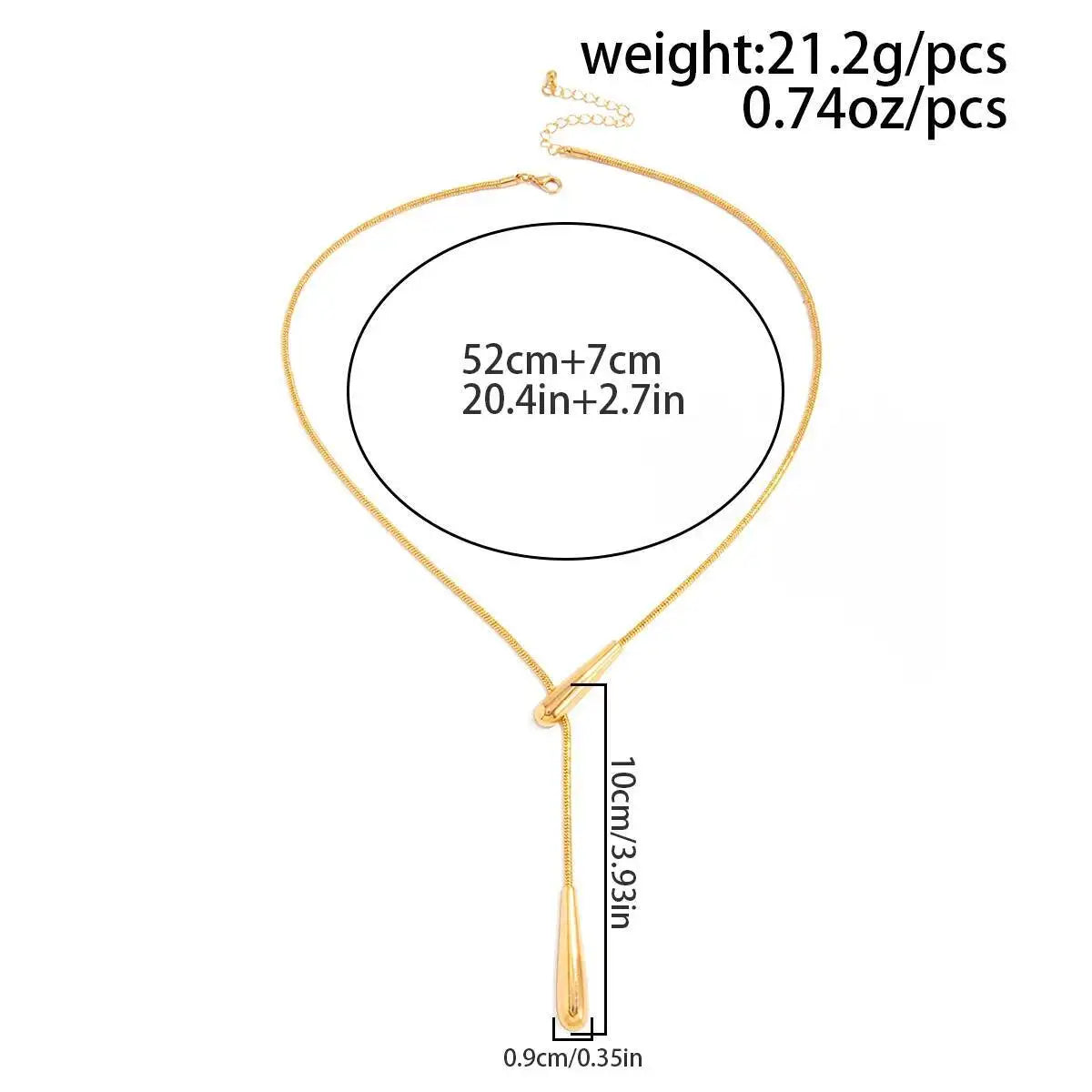 Ingemark Water Drop Necklace Long Snake Chain Minimalist Women