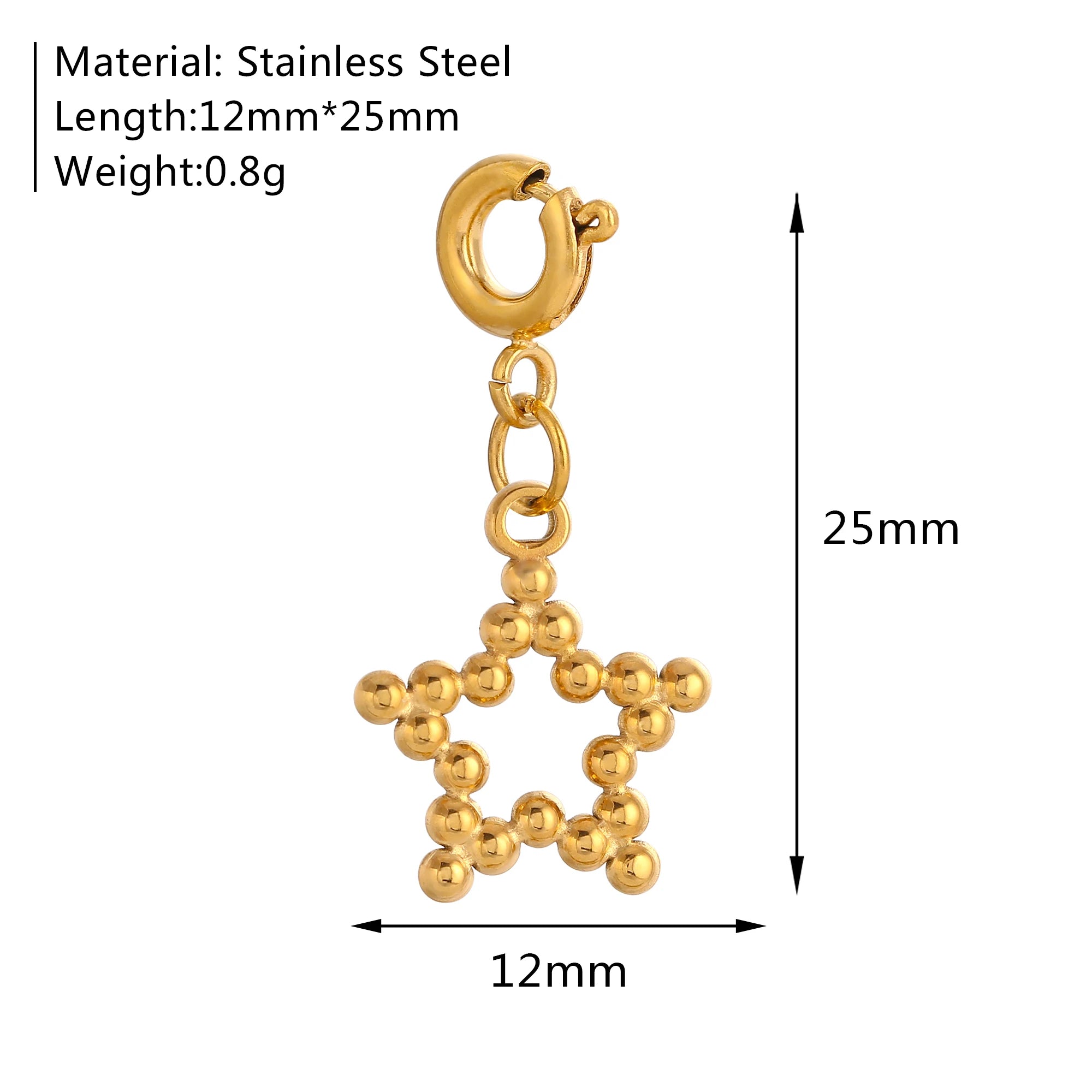 18K Gold Plated Charm Pendants Set Fish Bear Sun Butterfly DIY Jewelry