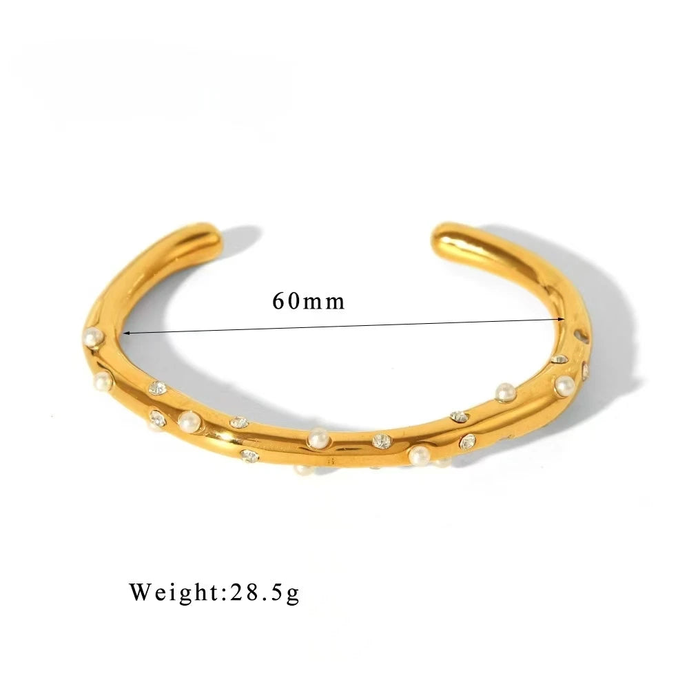Punk Gold Bangles Stainless Steel Bracelets Bohemian Trendy Unisex