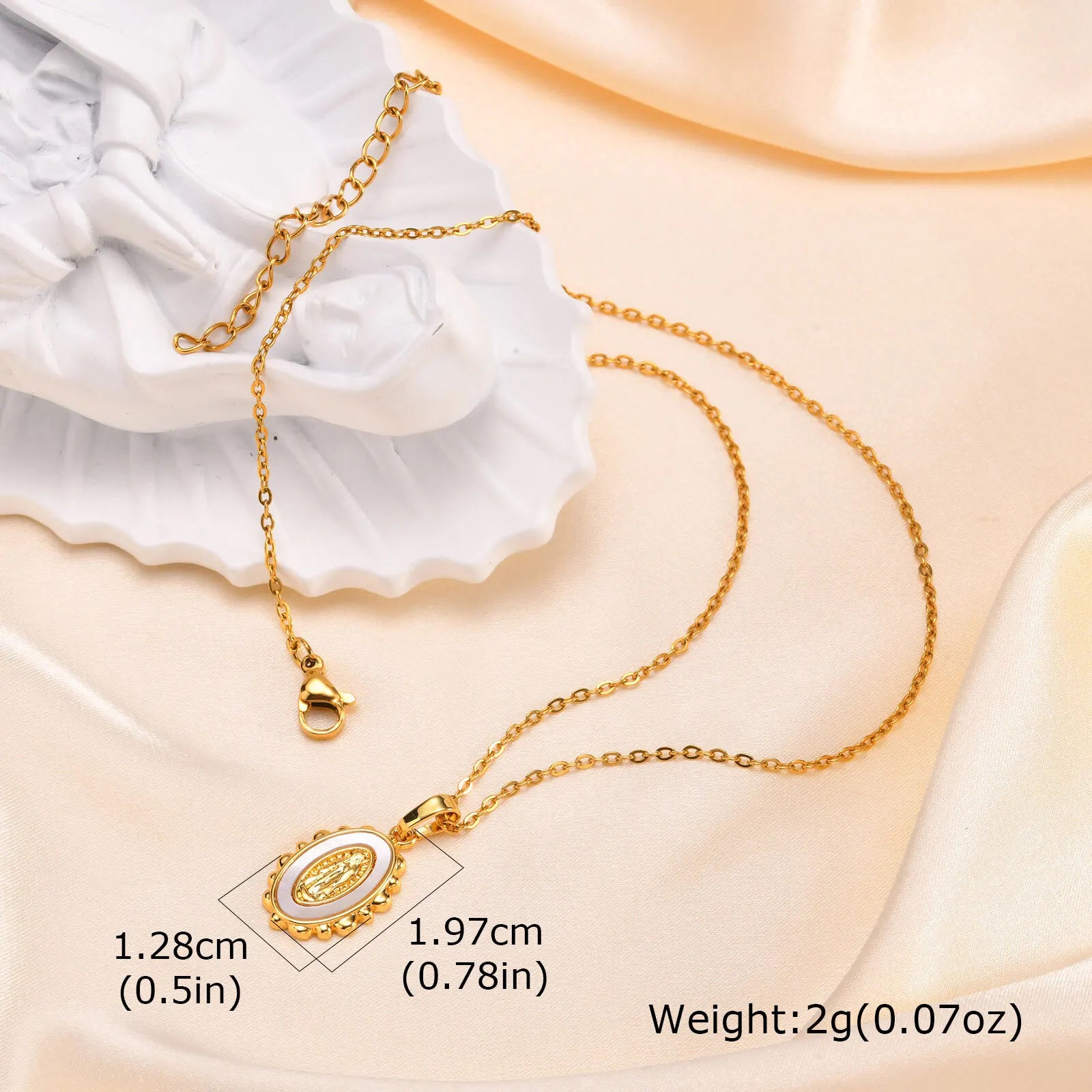 Prayer Necklace Virgin Mary Pendant Women Faith Jewelry