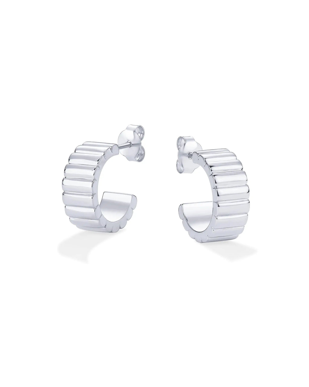 Chic Chunky Hoop Earrings 14K Gold Croissant Style Women