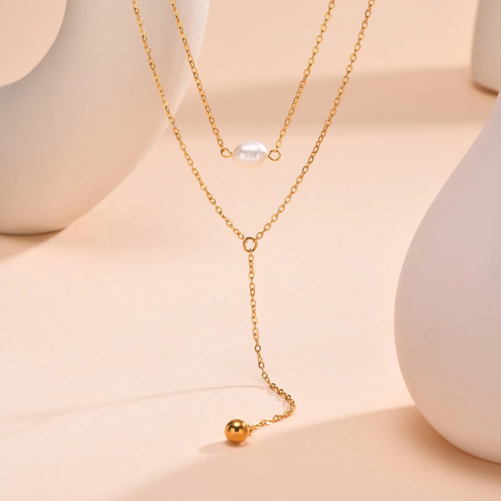 Elegant Y Drop Necklace Bar Pendant Stainless Steel Women
