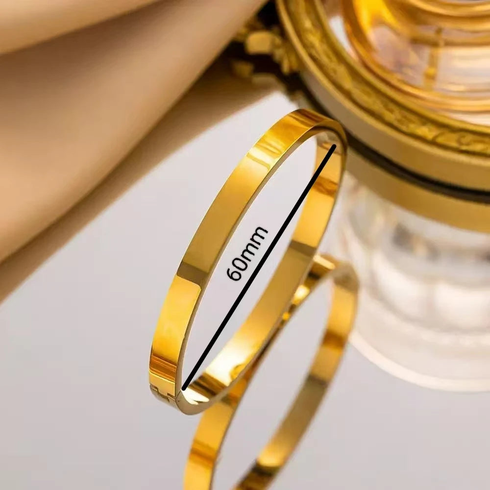 Punk Gold Bangles Stainless Steel Bracelets Bohemian Trendy Unisex