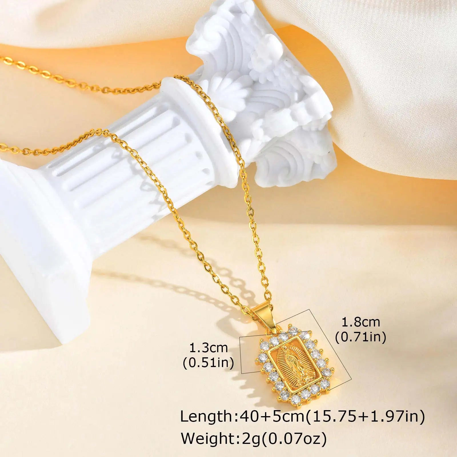 Prayer Necklace Virgin Mary Pendant Women Faith Jewelry