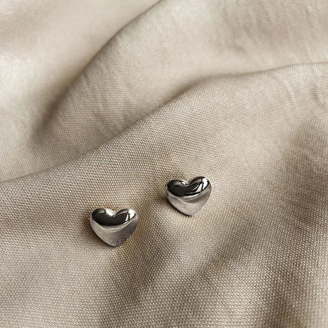 Cute Heart Earrings Stainless Steel Anti Allergic Women