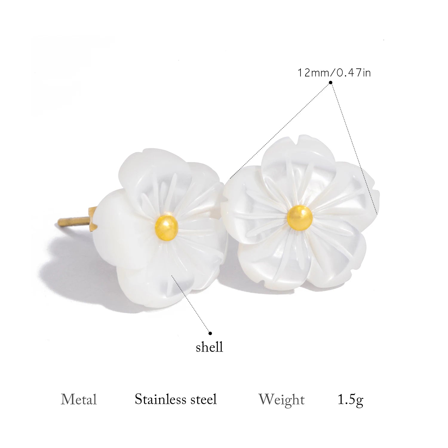 Stylish Flower Shell Necklace Colorfast Stainless Steel Jewelry
