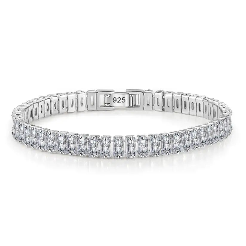 Elegant Moissanite Bracelet 18K Gold 925 Silver Women Jewelry
