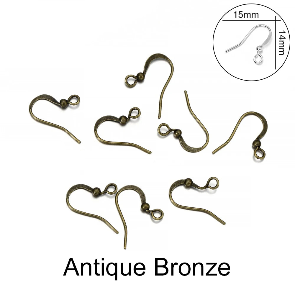 100pcs Iron Bead Charms Earring Hooks Set DIY Jewelry Making Supplies