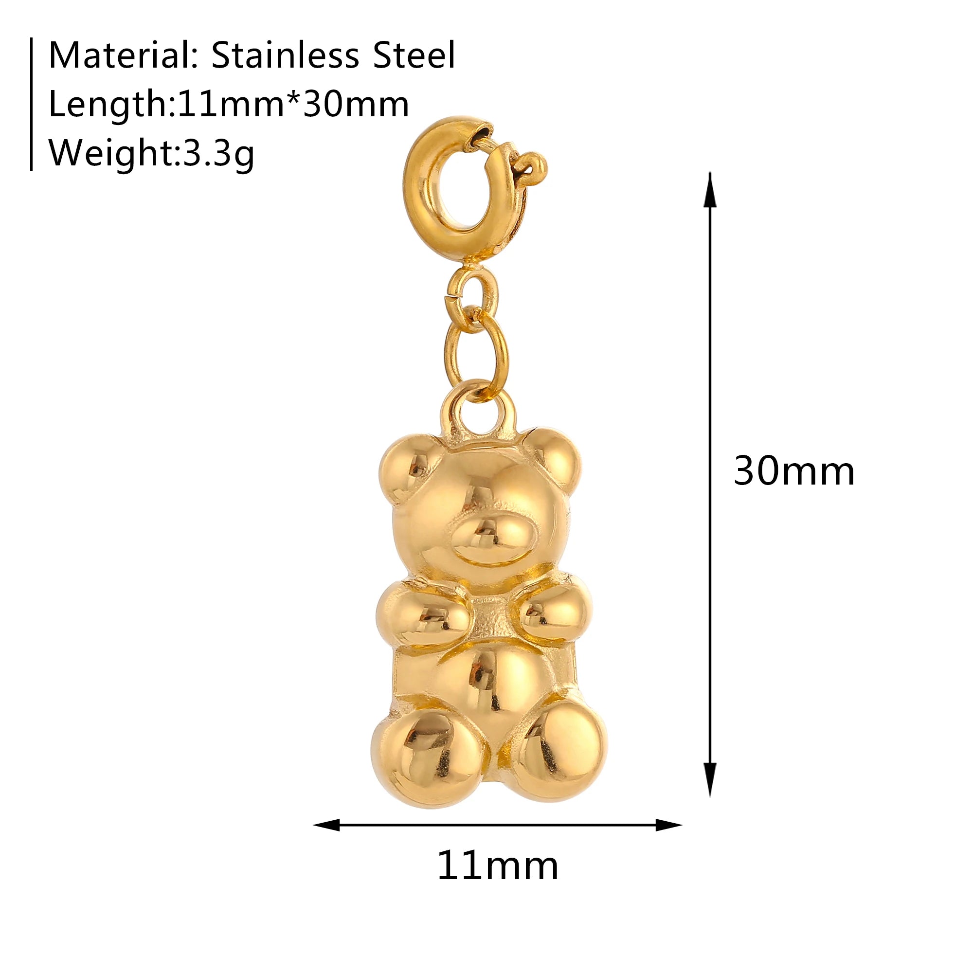 18K Gold Plated Charm Pendants Set Fish Bear Sun Butterfly DIY Jewelry