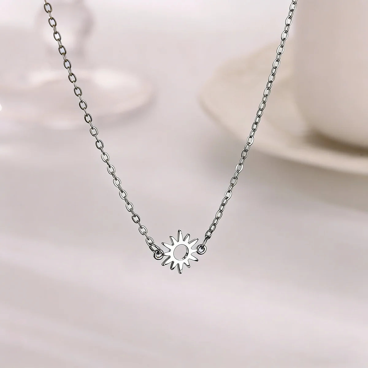 Stylish Layered Heart Necklace 316L Steel Goth Choker for Women