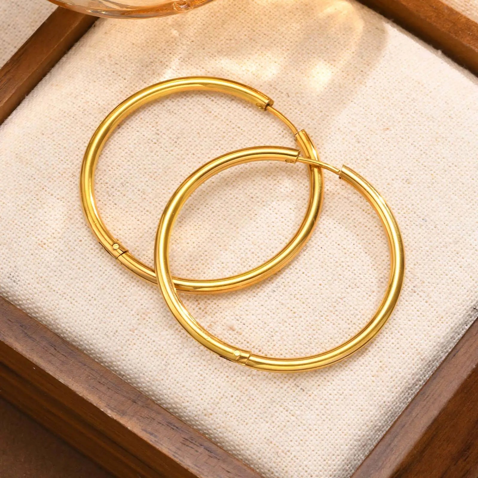Stainless Steel Hoop Earrings 20-40mm Sizes Women Jewelry