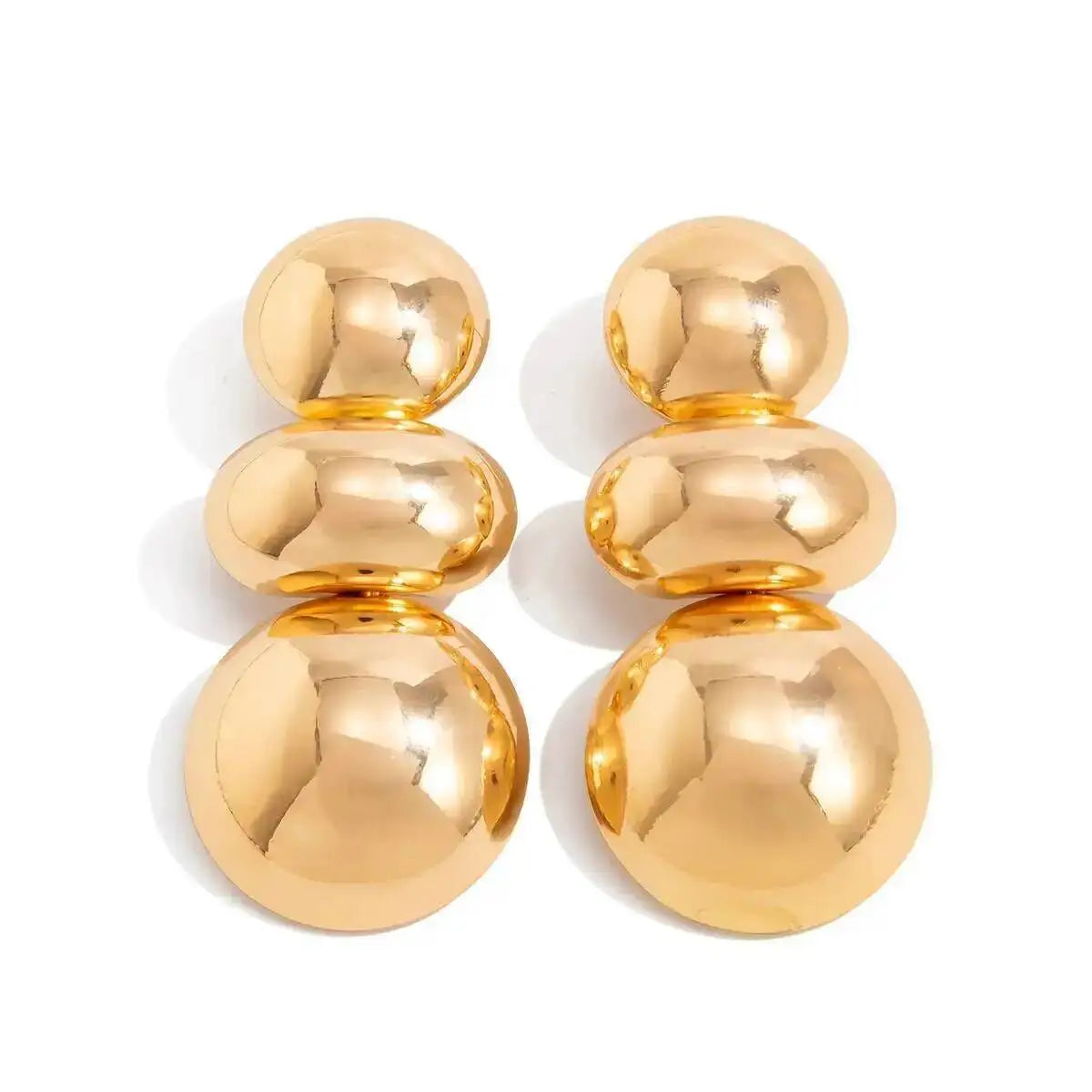 Vintage Geometric Round Drop Earrings Gold Steampunk Women Jewelry